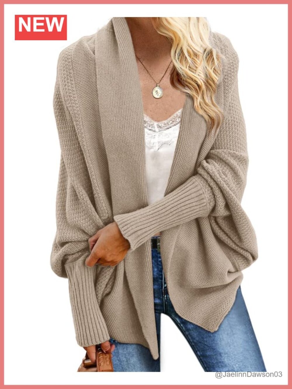 Kimono Batwing Cable Knitted Slouchy Oversized Wrap Cardigan Sweater